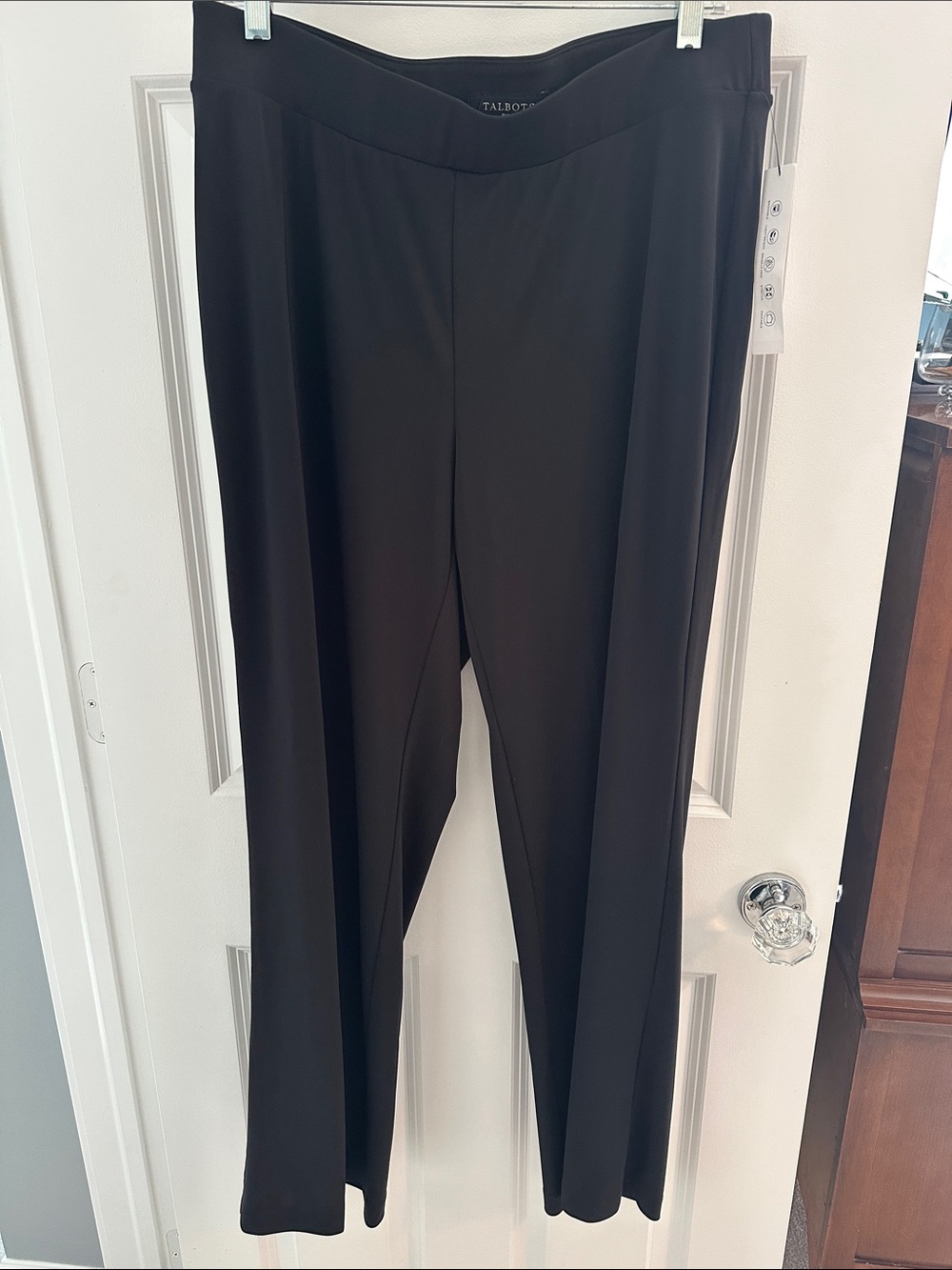 NWT Talbots Black Stretch Ponte Straight-Leg Trousers 1X